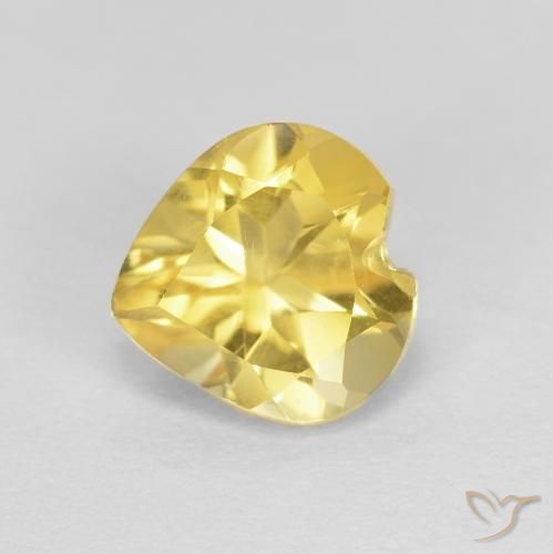 Citrino Giallo medio naturale da 0.78 ct, Cuore, VVS-VS