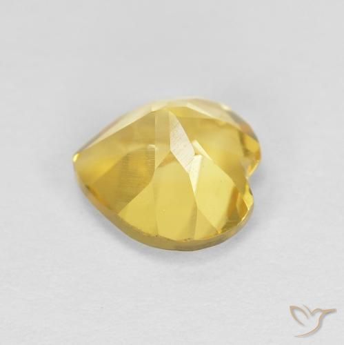 Citrino Giallo medio naturale da 0.78 ct, Cuore, VVS-VS