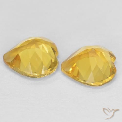 Gemme di Citrino Giallo medio naturale da 1.15 ct, Cuore, VVS-VS