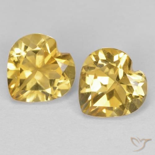 Gemme di Citrino Dorato medio naturale da 1.33 ct, Cuore, VVS-VS