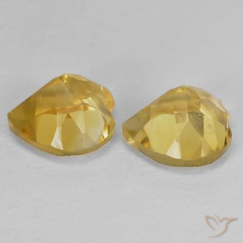 Gemme di Citrino Dorato naturale da 1.52 ct, Cuore, VVS-VS