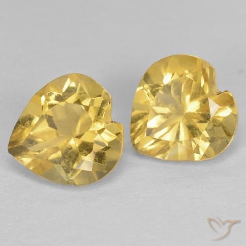 Gemme di Citrino Dorato naturale da 1.53 ct, Cuore, VVS-VS