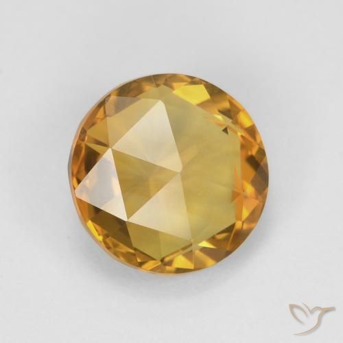 Citrino Arancio dorato naturale da 1.91 ct, Rotondo, VVS