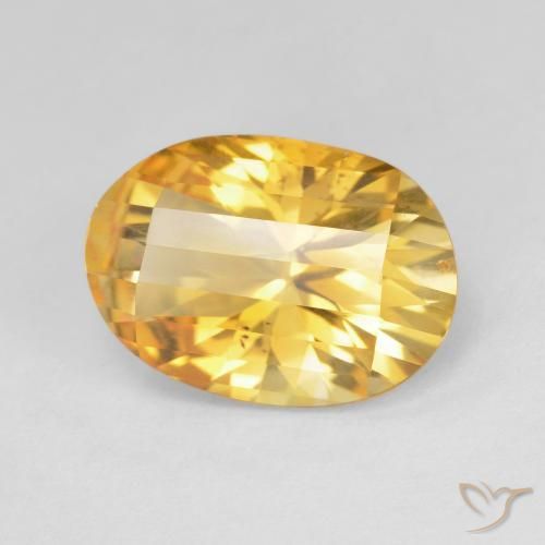 Citrino Dorato medio-scuro naturale da 4.72 ct, Ovale, VVS-VS