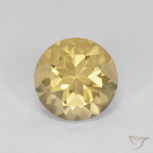 1.38ct Naturale Giallo medio Citrino, Rotondo, VVS