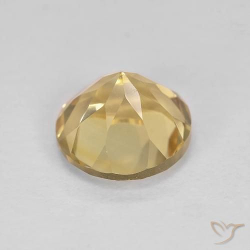 Citrino Giallo medio naturale da 1.38 ct, Rotondo, VVS