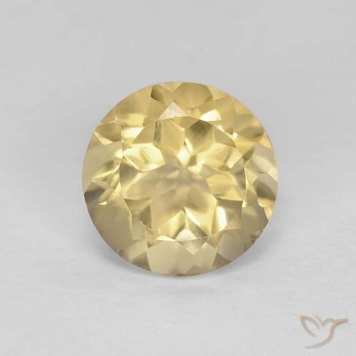 1.35ct Naturale Giallo caldo Citrino, Rotondo, VVS