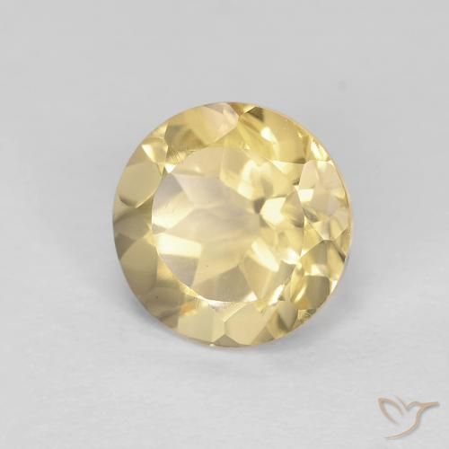Citrino Giallo caldo naturale da 1.35 ct, Rotondo, VVS
