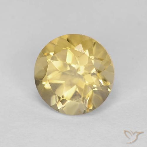 Citrino Giallo medio naturale da 1.32 ct, Rotondo, VVS
