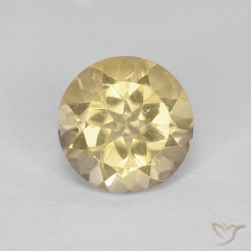 Citrino naturale giallo da 1,26 ct, taglio rotondo, VVS