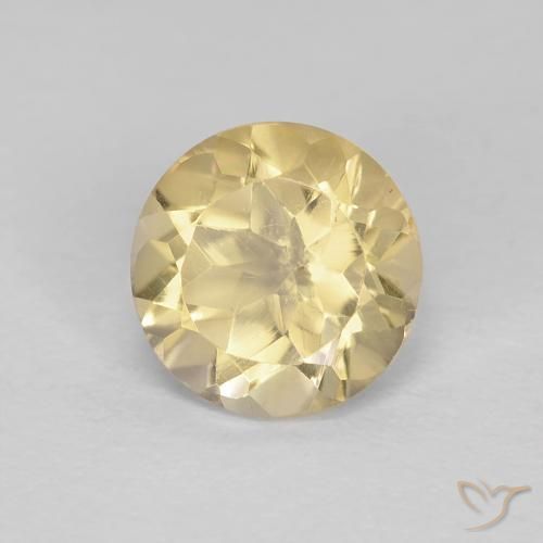 Citrino naturale giallo da 1,26 ct, taglio rotondo, VVS