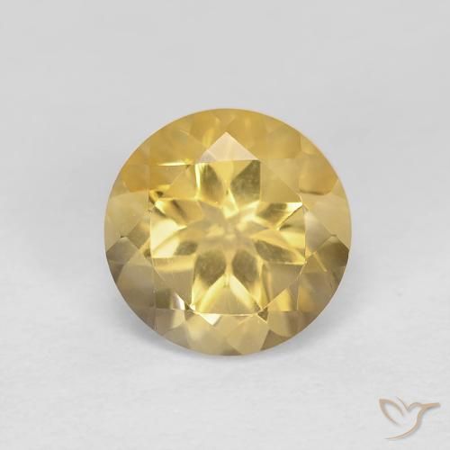 1.32ct Naturale Giallo medio Citrino, Rotondo, VVS