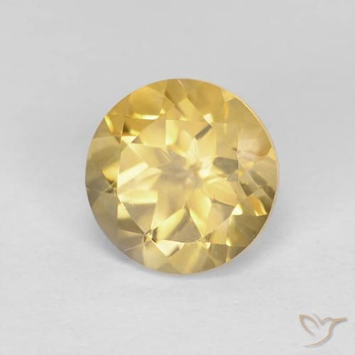 Citrino Giallo medio naturale da 1.32 ct, Rotondo, VVS