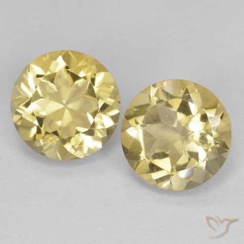 2.55ctw Naturale Oro chiaro Citrino, Rotondo, VVS-VS
