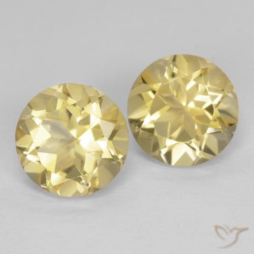 Gemme di Citrino Giallo dorato chiaro naturale da 2.54 ct, Rotondo, VVS