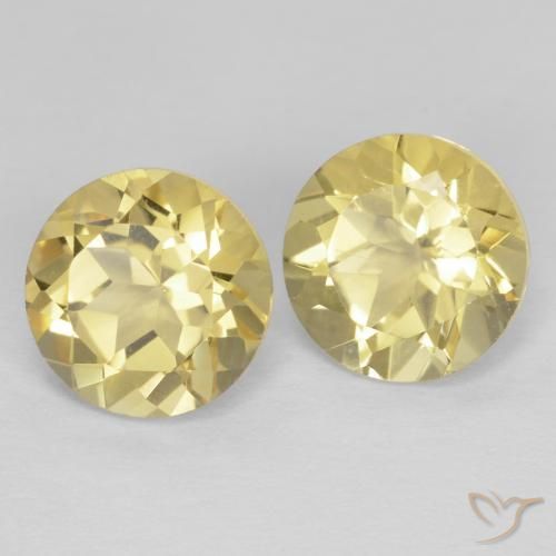 Gemme di Citrino Giallo Digione molto chiaro naturale da 2.46 ct, Rotondo, VVS