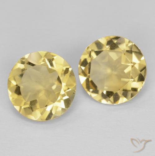 Gemme di Citrino Giallo dorato chiaro naturale da 2.12 ct, Rotondo, VVS