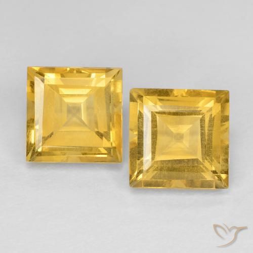 3.73ctw Naturale Oro medio Citrino, Quadrato, VVS-VS