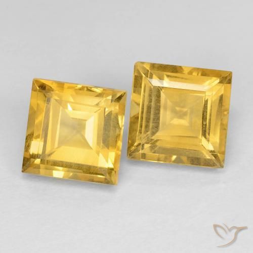 Gemme di Citrino Oro medio naturale da 3.73 ct, Quadrato, VVS-VS