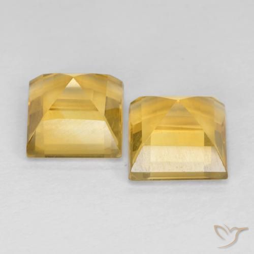 Gemme di Citrino Oro medio naturale da 3.73 ct, Quadrato, VVS-VS