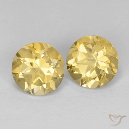 Gemme di Citrino Giallo chiaro naturale da 2.52 ct, Rotondo, VVS