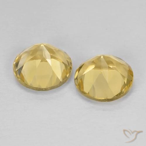 Gemme di Citrino Giallo chiaro naturale da 2.52 ct, Rotondo, VVS