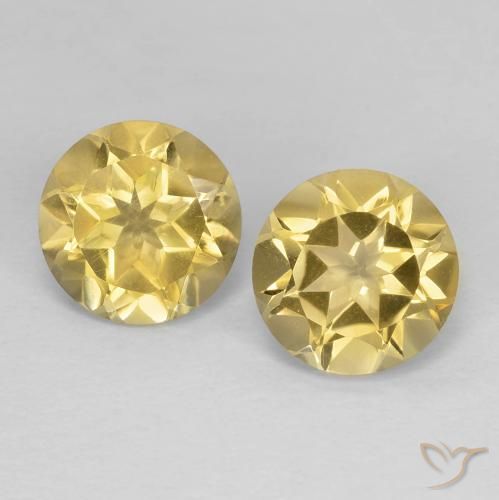 2.31ctw Naturale Giallo chiaro Citrino, Rotondo, VVS