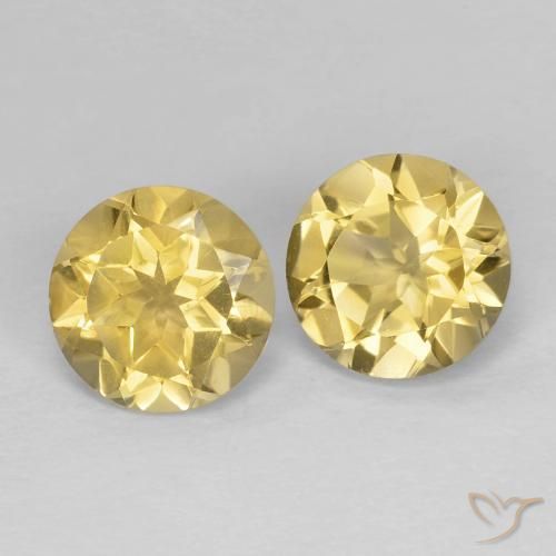 Gemme di Citrino Giallo chiaro naturale da 2.31 ct, Rotondo, VVS
