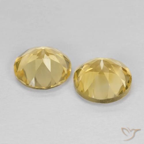 Gemme di Citrino Giallo chiaro naturale da 2.31 ct, Rotondo, VVS