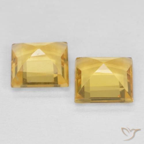 Gemme di Citrino Oro giallastro naturale da 1.77 ct, Quadrato, VS