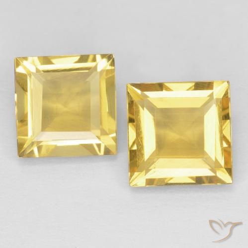 2.09ctw Naturale Giallo dorato Citrino, Quadrato, VVS-VS