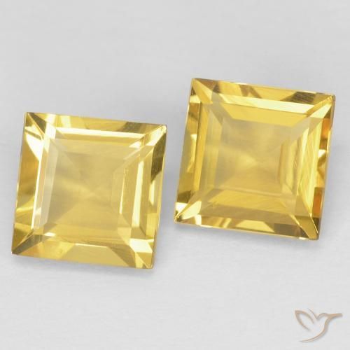 Gemme di Citrino Giallo dorato naturale da 2.09 ct, Quadrato, VVS-VS