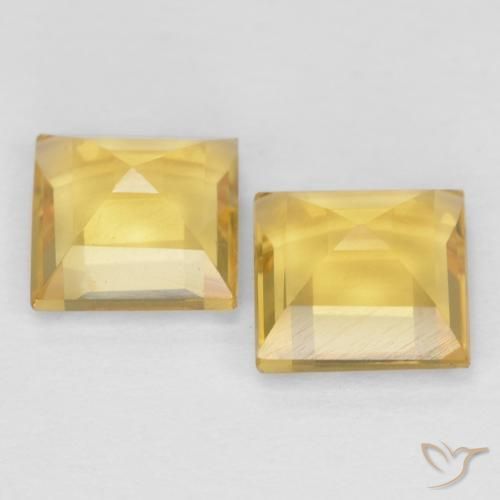 Gemme di Citrino Giallo dorato naturale da 2.09 ct, Quadrato, VVS-VS