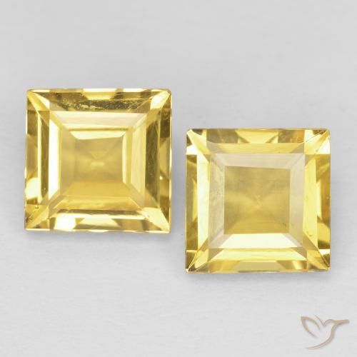 1.95ctw Naturale Oro medio Citrino, Quadrato, VVS-VS