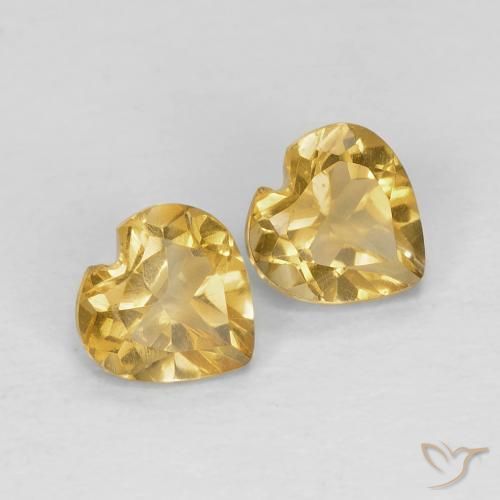 Gemme di Citrino Dorato chiaro naturale da 0.83 ct, Cuore, VVS