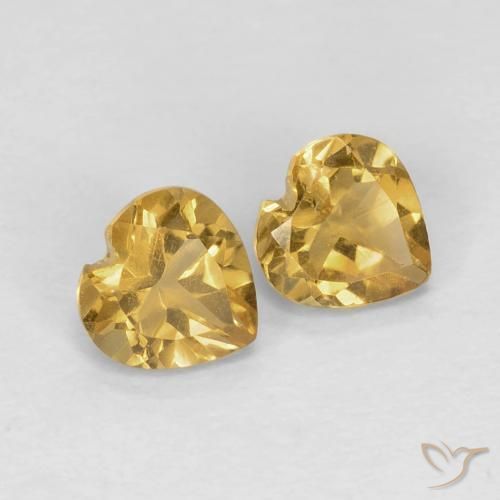 Gemme di Citrino Dorato chiaro naturale da 0.82 ct, Cuore, VVS