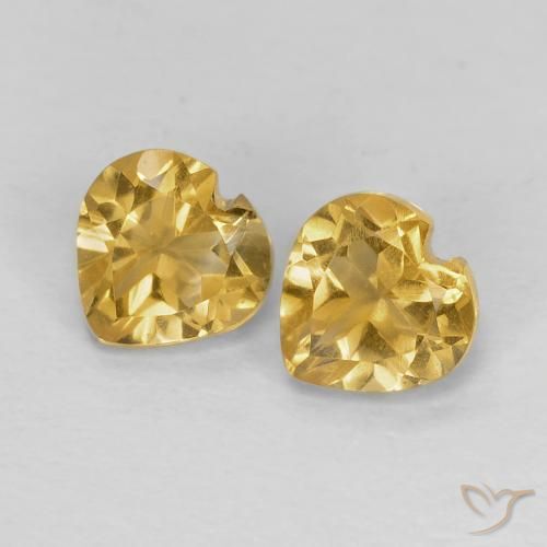 0.97ctw Naturale Dorato chiaro Citrino, Cuore, VVS