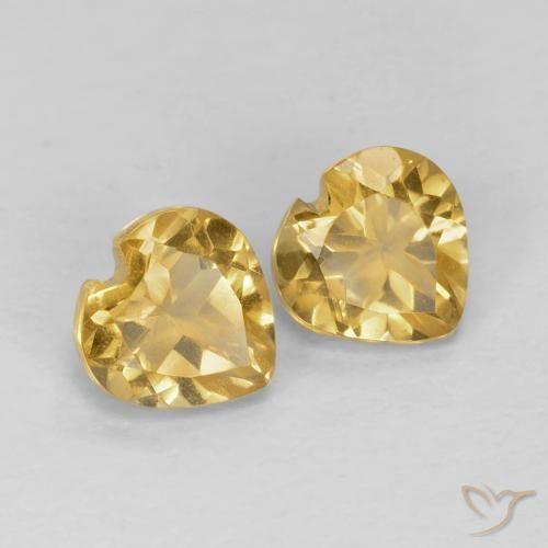 Gemme di Citrino Dorato chiaro naturale da 0.97 ct, Cuore, VVS