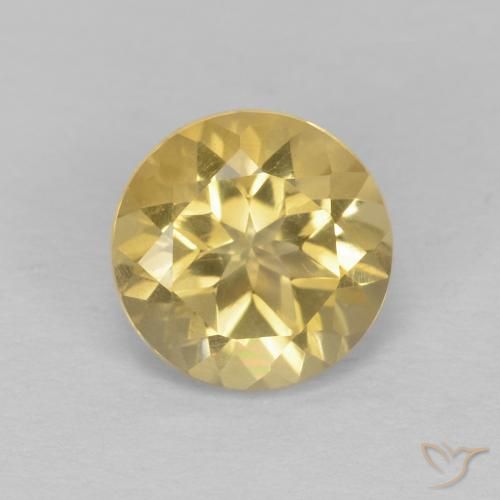 1.36ct Naturale Giallo chiaro Citrino, Rotondo, VVS