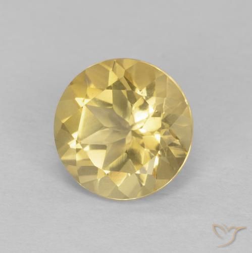 Citrino Giallo chiaro naturale da 1.36 ct, Rotondo, VVS