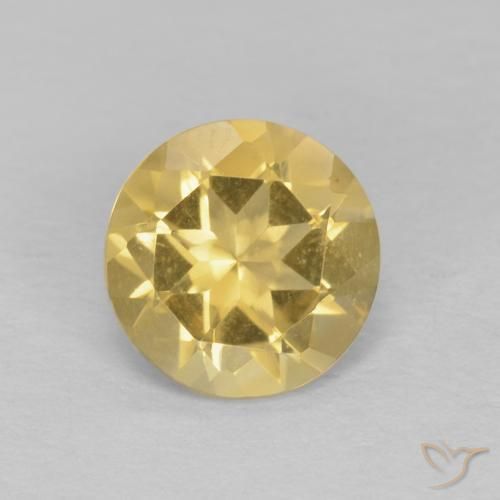 1.13ct Naturale Giallo dorato chiaro Citrino, Rotondo, VVS
