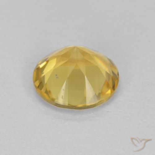 Citrino Giallo dorato chiaro naturale da 1.13 ct, Rotondo, VVS
