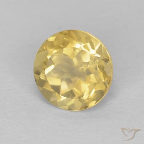 Citrino Giallo chiaro naturale da 1.31 ct, Rotondo, VS