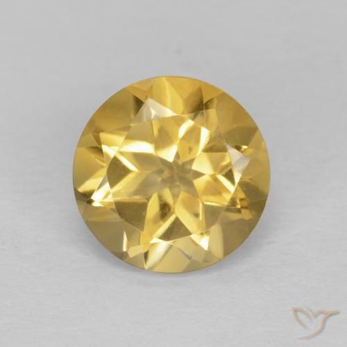 1.24ct Naturale Oro chiaro Citrino, Rotondo, VVS