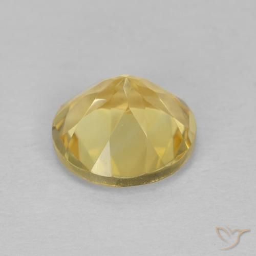 Citrino Oro chiaro naturale da 1.24 ct, Rotondo, VVS