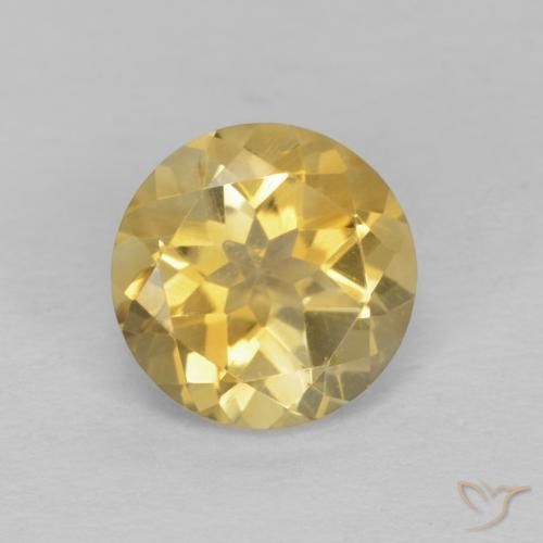 1.30ct Naturale Giallo dorato chiaro Citrino, Rotondo, VVS