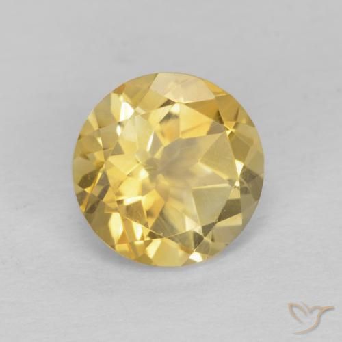 Citrino Giallo dorato chiaro naturale da 1.30 ct, Rotondo, VVS
