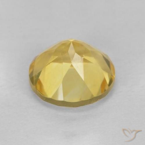 Citrino Giallo dorato chiaro naturale da 1.30 ct, Rotondo, VVS