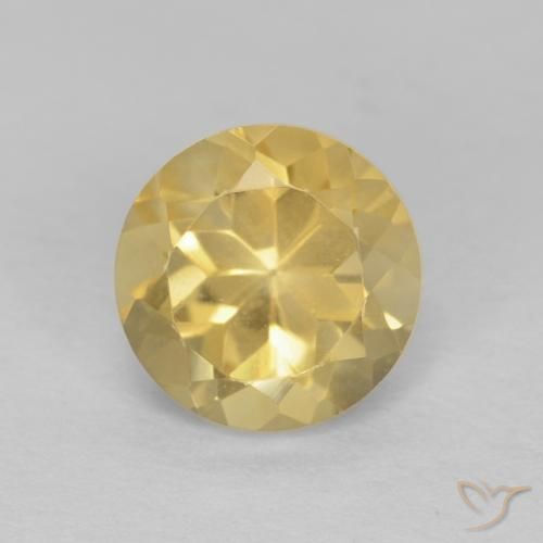 1.36ct Naturale Giallo chiaro Citrino, Rotondo, VVS-VS