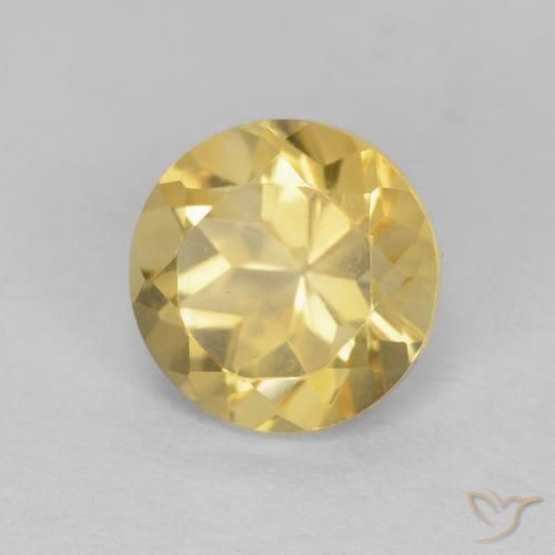 Citrino Giallo chiaro naturale da 1.36 ct, Rotondo, VVS-VS